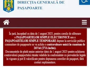 Pașapoarte 2025: Taxă Unică de 265 Lei