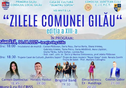 Zilele Comunei Gilău 2025: Tradiție, muzică și folclor
