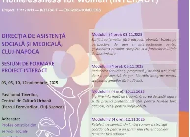 Cursuri gratuite la Cluj pentru sprijinirea femeilor vulnerabile