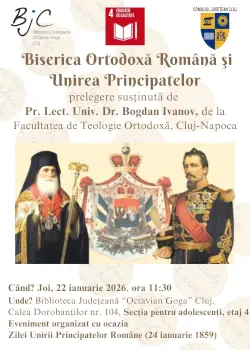 Prelegere dedicată Unirii Principatelor Române, la Biblioteca Județeană „Octavian Goga” Cluj