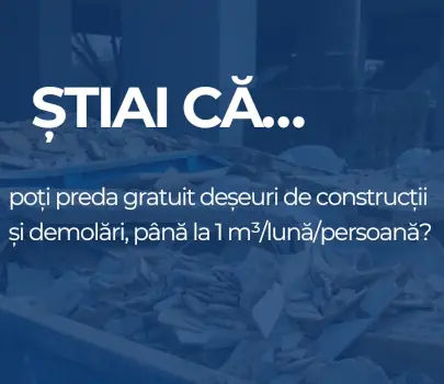 Clujenii pot scăpa gratuit de moloz. Unde și cât poți preda
