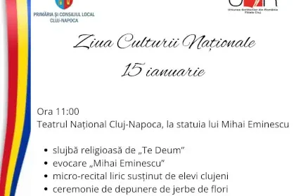 15 Ianuarie: Ziua Culturii Naționale la Cluj-Napoca
