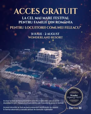 Locuitorii din Feleacu intră gratuit la Wonder Family Fest 2026. Primăria a aprobat organizarea evenimentului